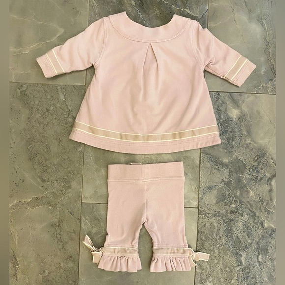 Nanny Pickle Pink Bamboo/Cotton Pea Coat & Matching Pant Set 3-6m - Picture 4 of 8